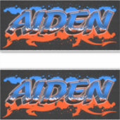 Aiden Vorname Name Graffiti Aufkleber Sticker シール (正面)