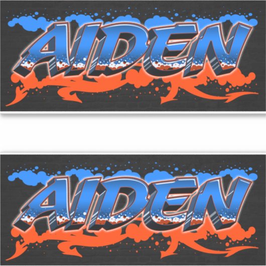 Aiden Vorname Name Graffiti Aufkleber Sticker シール (正面)