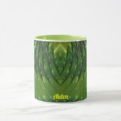 AIDEN ~ Zany 3D Fractal ~ Green Lover Mug マグカップ (中央)