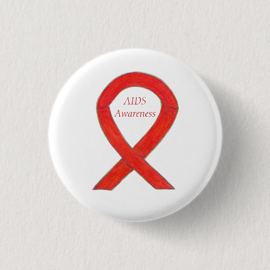 AIDS認識度カスタムリボンのアートピン 缶バッジ (正面)