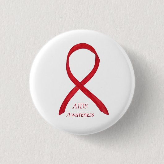 AIDS認識度カスタムリボンのアートピン 缶バッジ (正面)