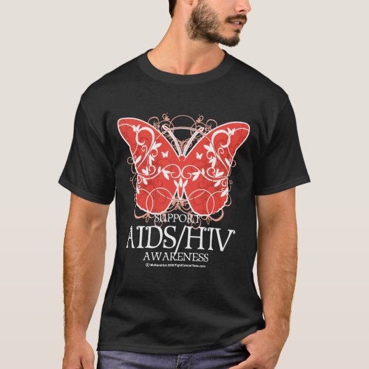 AIDS/HIVの蝶 Tシャツ (正面)