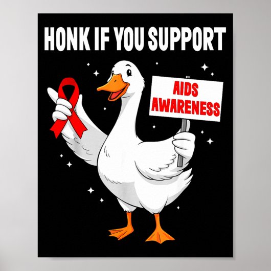Aids_hiv Awareness Funny Goose World Aids Day Red  ポスター (正面)