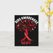 Aids_hiv Awareness World Aids Day Red Ribbon Hope  カード (黄色い花)