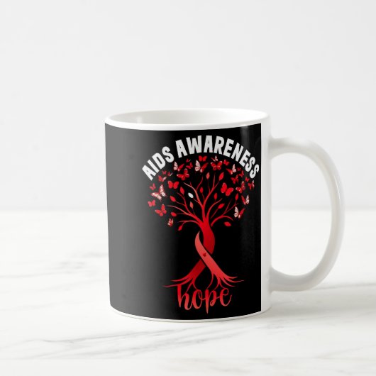 Aids_hiv Awareness World Aids Day Red Ribbon Hope  コーヒーマグカップ (右)