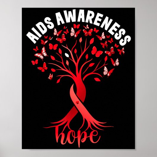 Aids_hiv Awareness World Aids Day Red Ribbon Hope  ポスター (正面)