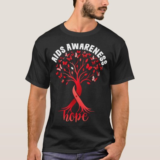 Aids_hiv Awareness World Aids Day Red Ribbon Hope  Tシャツ (正面)