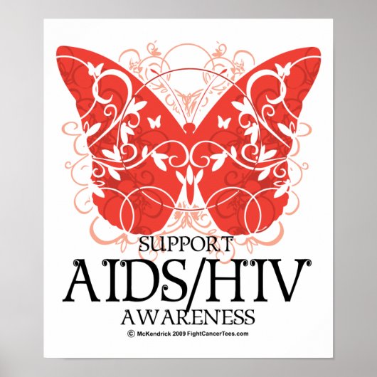 AIDS/HIV Butterfly ポスター (正面)