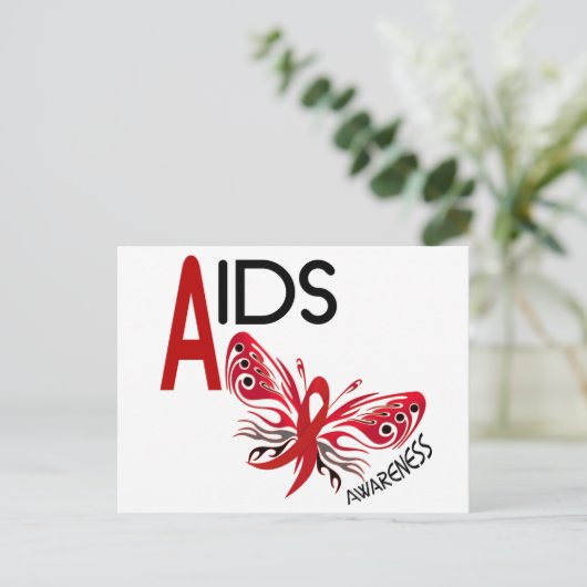 AIDS / HIV Butterfly 3認識度 ポストカード (スタンド正面)