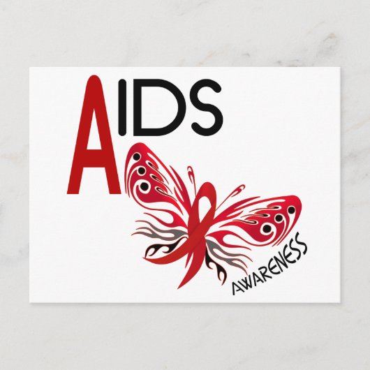 AIDS / HIV Butterfly 3認識度 ポストカード (正面)