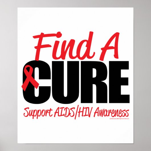 AIDS/HIV Find A Cure ポスター (正面)