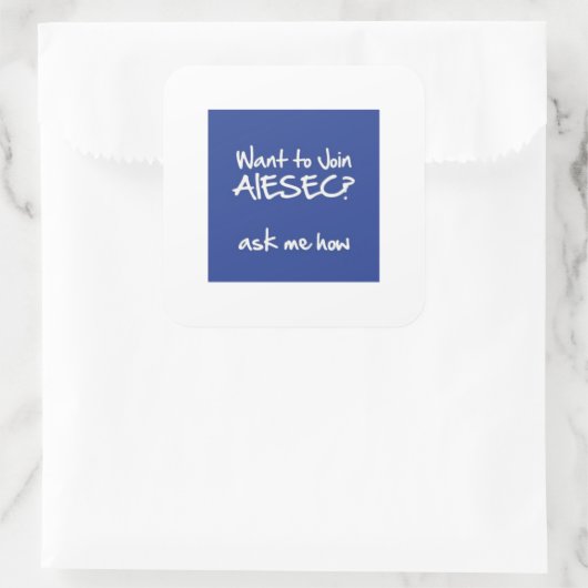 AIESECスクエアステッカー3x3に参加する スクエアシール (バッグ)