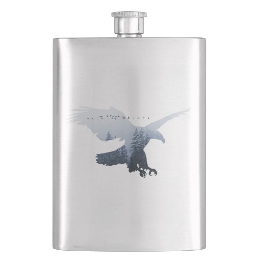 Aigle Animal Forêt Sauvage Nature Monde Terre Libr フラスク (正面)