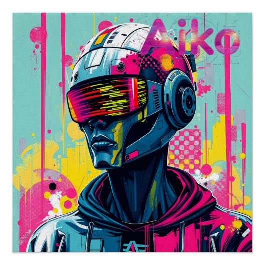AiKo グランジデザイン グラフィック #3 ポスター (正面)