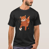 Ailuridae playing Soccer Bear Cat Bamboo Tシャツ (正面)