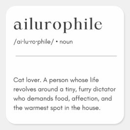 Ailurophile定義 – 猫好き スクエアシール