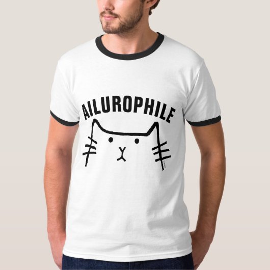 AILUROPHILE (猫好き) Tシャツ (正面)