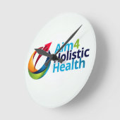 Aim 4 Holistic Health ラウンド壁時計 (傾斜)