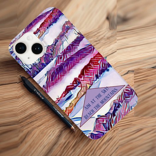Aim at Sky Reach the Mountains Snow Alps Birthday Case-Mate iPhoneケース