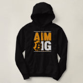 Aim Big Crypto Cryptocurrency Blockchains Bitcoin パーカ (デザイン正面)