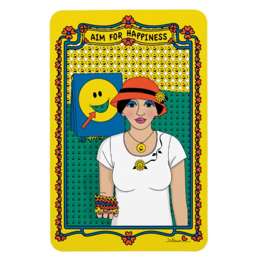 Aim For Happiness_B_4x6冷蔵庫磁石 マグネット (縦)