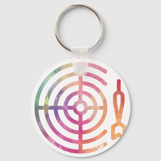 Aim Here Darts Players Bullseye Target Shooting Cl キーホルダー (正面)