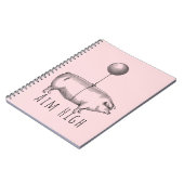 Aim High Cute Pig and Balloon Inspirational ノートブック (左側)