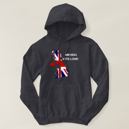 Aim High, Vote Lowe Statement British Map Hoodie パーカ (デザイン正面)