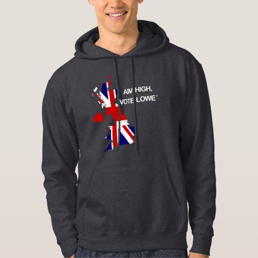 Aim High, Vote Lowe Statement British Map Hoodie パーカ (正面)