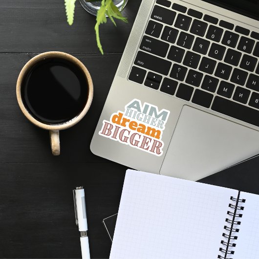 「Aim Higher Dream Bigger」カットカスタムビニールステッカー シール
