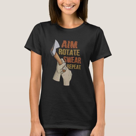 Aim Rotate Swear繰り返しAx投げ Tシャツ (正面)