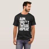 Aim Shoot Swear Repeaビリヤード選手Tees Men Ga Tシャツ (正面フル)