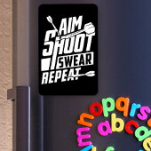 Aim Shoot Swear Repeat - おもしろい Dart Player マグネット