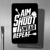 Aim Shoot Swear Repeat - おもしろい Dart Player マグネット