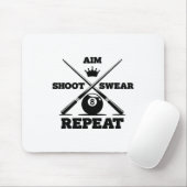 Aim Shoot Swear Repeat おもしろい Pool BilliardsとSn マウスパッド (マウス)
