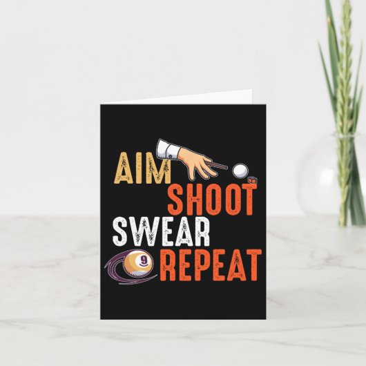 Aim Shoot Swear Repeat Billardsとプール カード (正面)