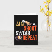 Aim Shoot Swear Repeat Billardsとプール カード (黄色い花)