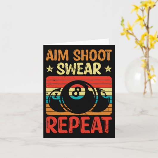 Aim Shoot Swear Repeat I Pool Billiard I Snooker I カード (黄色い花)