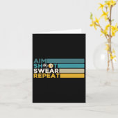 Aim Shoot Swear Repeat Poolビリヤード選手スヌック カード (黄色い花)