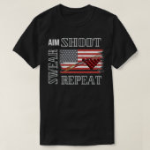Aim Shoot Swear Repeat Pool Balls Billiards Americ Tシャツ (デザイン正面)