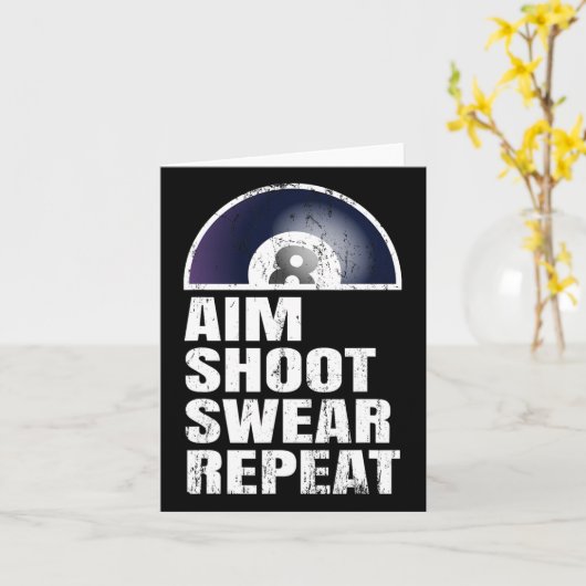 Aim Shoot Swear Repeat - Snooker Pool Player Bili カード (黄色い花)