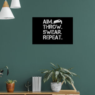 Aim Throw Swear Repeat レトロ ビーン バッグ トス ジョークTシャツ ポスター