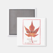 Aimant carrée/Canada Maple Leaf Magnet マグネット (正面/裏面)
