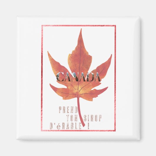 Aimant carrée/Canada Maple Leaf Magnet マグネット (正面)