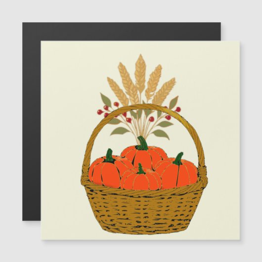 Aimant Décoratif Citrouilles d'Automne (正面/裏面)