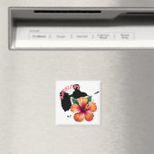 Aimant Guadeloupe Carte & Hibiscus | Magnet マグネット (インサイチュ (食洗機))