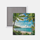 Aimant Guadeloupe Plage de Rêve | Beach Magnet マグネット (正面/裏面)