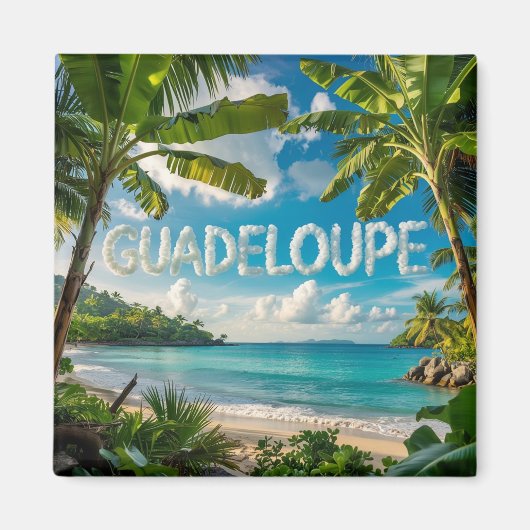 Aimant Guadeloupe Plage de Rêve | Beach Magnet マグネット (正面)