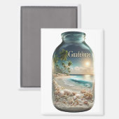 Aimant Guadeloupe Plage en Bouteille | Magnet マグネット (正面/裏面)