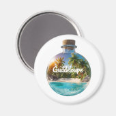 Aimant Guadeloupe – Souvenir tropical en bouteille マグネット (正面/裏面)